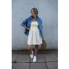 Rib and poplin MINI dress